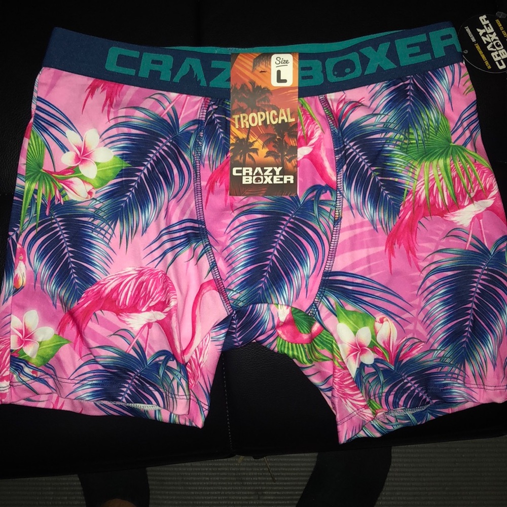 Crazy boxer tropical - flamingos